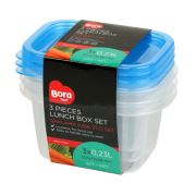 Bora Plastik Saklama Kabı Dikdörtgen Mini Derin 230 Ml 3'lü BO542