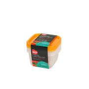 Bora Plastik Saklama Kabı Kare Derin 3'lü Set 110x110x65 500 Ml BO546