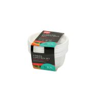 Bora Plastik Yuvarlak Saklama Kabı 3'lü Set 140x65 700 Ml BO550