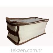 Naturel kumaş( kanvas) krem renkli hurç 30*25*17 cm