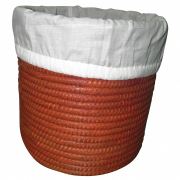 Kahverengi Sepet Palmiye Ağacı İçi Kumaşlı 23x23x23 cm