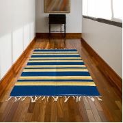 Bosphorus Kilim Lacivert Beyaz Çizgili Chenile Kumaş