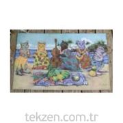 Paspas Havaili Kediler Desenli