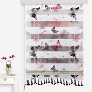Brillant Butterfly Zebra Perde 1137-01 Etek Dilimli Boncuklu 80x200 cm