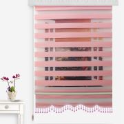 Brillant Sdney Koyu Pembe Zebra Perde Etek Dilimli Boncuklu 200x200 cm