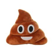 Kahverengi Gülen Poo Emoji Yastık