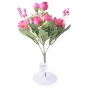 5 Dallı 28 cm Aranjmanlı Gül ve Papatya Yapay Çiçek Kırmızı-CK012KZ