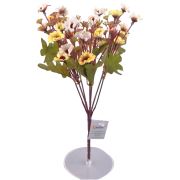 7 Dallı 33 cm Papatya Yapay Çiçek Sarı Beyaz-CK009SB