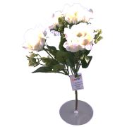 5 Dallı 28 cm Gül Yapay Çiçek Beyaz-CK010BZ