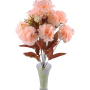 11 Dallı 50 cm Karanfil Yapay Çiçek Somon-CK002SN