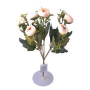 6 Dallı 28 cm Şakayık Gül Yapay Çiçek Krem-CK011KR