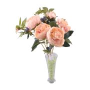9 Dallı 40 cm Gül Yapay Çiçek Yavruağzı-CK003YA