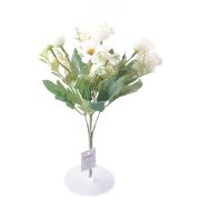 5 Dallı 28 cm Aranjmanlı Gül ve Papatya Yapay Çiçek Beyaz-CK012BZ