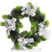 Yılbaşı Süsü Çelenk Kozalaklı Yesil Kutu