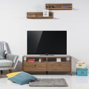 Retro Raflı Tv Ünitesi - Ceviz