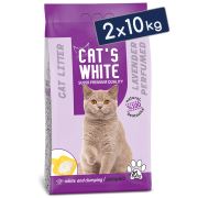 Cats White Lavanta Kokulu Topaklaşan Doğal Bentonit Kedi Kumu 12 Lt 10 Kg (2 Adet)