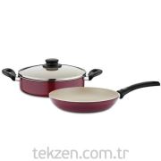 Cem Promo- 2li Set 24cm Tencere+Tava Beyaz Ptf