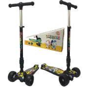 Cheroke K66-1 Led Işıklı Double Teker Scooter Grafiti Desen Mor