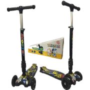Cheroke K66-2 Led Işıklı Frenli Pratik Katlanır Çocuk Scooter Grafiti Desen Mor