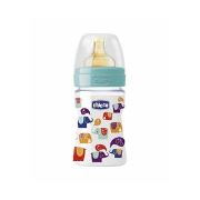 Chicco Polikarbonat +0 Ay Kauçuk Emzikli Biberon 150 ml Mavi