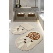 Chilai Home Rüya Kahve Banyo Paspası 3'lü Set 60x100/50x60/40x60cm