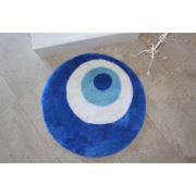 Chilai Home Nazar Boncuğu Yuvarlak Banyo Paspası 90x90cm