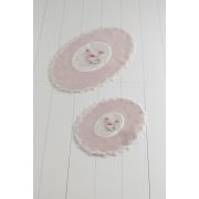 Chilai Home Fransız İnci Oval Pudra 2'li Set Banyo Halısı - Oval