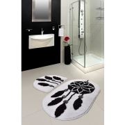 Chilai Home Rüya Siyah 2'li Set Banyo Halısı 60x100/50x60cm