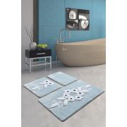 Chilai Home Bella Mavi 3'lü Set Banyo Halısı 60x100/50x60/40x60 cm