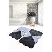 Chilai Home Lessıe Fume 3'lü Set Banyo Halısı 60x100/50x60/40x60 cm