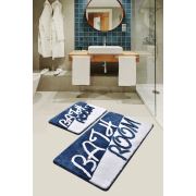 Chaili Home Bathroom Mavi 2'li Set Banyo Halısı 60x100-50x60 cm