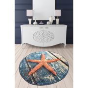 Chilai Home Stella Marina Djt Çap 140 cm Banyo Halısı Mavi