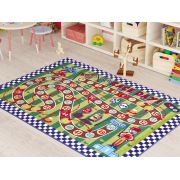 Confetti Race Day Anti-Slip Yeşil Çocuk Halısı 133x190 cm