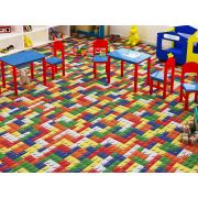 Confetti Blocks Kırmızı Kt Duvardan Duvara Halı 1m²