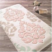 Confetti Damask Oymalı Pudra Pembe Paspas 55x57 cm