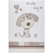 Confetti Cute Dog Bej Oymalı Çocuk Halısı 100x150 cm