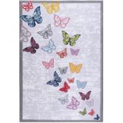 Confetti Flying Butterfly Gri Çocuk Halısı 133x190 cm