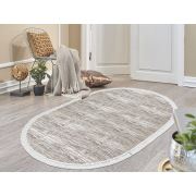 Dekoreko İpek Halı Dijital Saçaklı Oval 1812 Desen 2