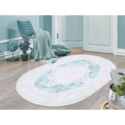 Dekoreko İnci Halı Dijital Saçaklı Oval 1856 Desen 2 120x180 cm