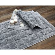 Dekoreko Alanur Bergama Eskitme Cotton 2 Li Banyo Paspası Gri