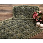 Dekoreko Alanur Bergama Eskitme Cotton 2 Li Banyo Paspası Yeşil