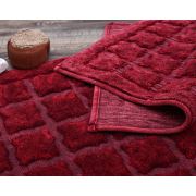 Dekoreko Alanur Bergama Eskitme Cotton 2 Li Banyo Paspası Kırmızı