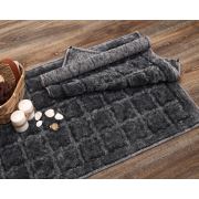 Dekoreko Alanur Bergama Eskitme Cotton 2 Li Banyo Paspası Antrasit