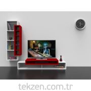 Dekorister First Tv Ünitesi Beyaz-Kırmızı