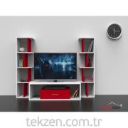 Dekorister City Tv Ünitesi Beyaz-Kırmızı