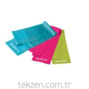 Delta Ds 4095 3 Farklı Direnç Seviyeli Pilates Bant Seti (120x15 cm)
