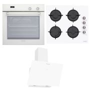Dominox Ankastre Set: DO 86 M NT WH Fırın, DHG 604 4G WH S E Ocak, DA 625 V WH A Davlumbaz