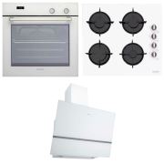 Dominox Ankastre Set: DO 86 M NT WH Ankastre Fırın, DHG 604 4G WH S E Ocak, DPJ 615 V WH Davlumbaz