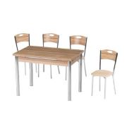 Enzi EN 762 (837-622) Açılır Ahşap Masa + 4 Sandalye Takımı 70 x 110 x 79 Cm