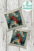Eponj Home 1 Alana 1 Bedava Dijital Kırlent 40x40cm Ikon Bej